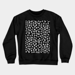 Black and White Leopard Spots Print Crewneck Sweatshirt